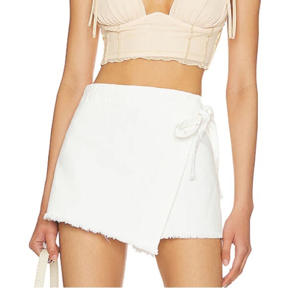 x We The Free Emmy Denim Skort in White